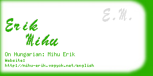 erik mihu business card